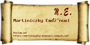Martiniczky Emánuel névjegykártya